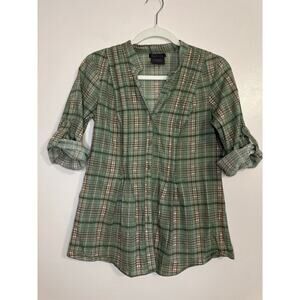 Vintage Y2K Fire Los Angeles Womens Indie Vanguard Plaid Button Up Top Small